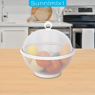 [Sunnimix1] ตะกร้าผลไม้ พร้อมฝาปิด ระบายน้ํา สําหรับตกแต่งบ้าน