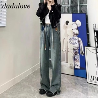 DaDulove💕 New American Ins High Street Retro Drawstring Jeans Niche High Waist Loose Wide Leg Pants Trousers