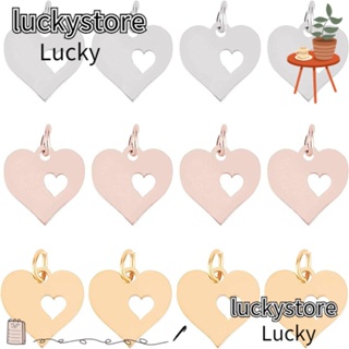 Lucky จี้สเตนเลส รูปหัวใจ สําหรับทําเครื่องประดับ DIY