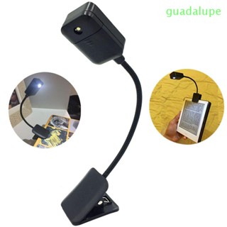 Guadalupe ไฟฉาย LED แบบคลิปหนีบ ขนาดเล็ก สามารถปรับได้ สําหรับอ่านหนังสือ แท็บเล็ต PC