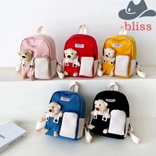 Bliss กระเป๋าเป้สะพายหลัง ลายการ์ตูนหมี เหมาะกับของขวัญ สําหรับเด็กนักเรียนผู้ชาย