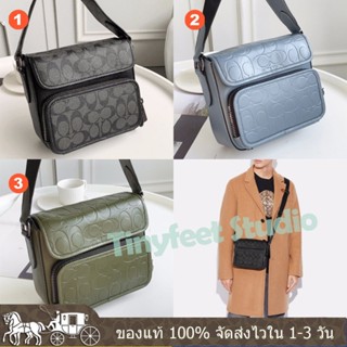 Sullivan Flap Crossbody In Signature Canvas Messenger Bag 
C9870 C9871 ผู้ชาย กระเป๋าสะพายข้าง COAC H ความจุสูง หนังแท้