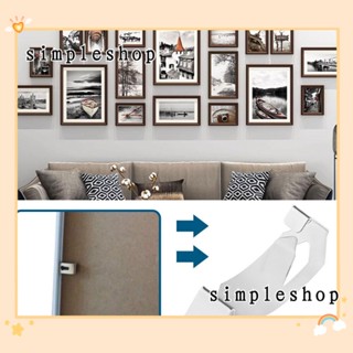 Simple ตะขอแขวนกรอบรูป สีเงิน 35x13 มม. สําหรับแขวนกรอบรูป กระจก ติดผนังบ้าน