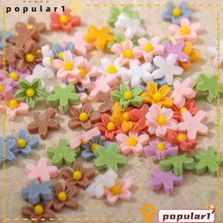 Popular กลีบดอกไม้เรซิ่น พลาสติก คละสี 5 กลีบ สําหรับตกแต่งเล็บ DIY