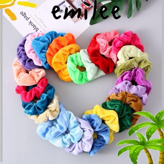 EMILEE 6/12/18/24/38/50 ชิ้น กํามะหยี่ ผม Scrunchies ของขวัญที่ดี เครื่องประดับผม ที่คาดผม ยางรัดผม เชือก