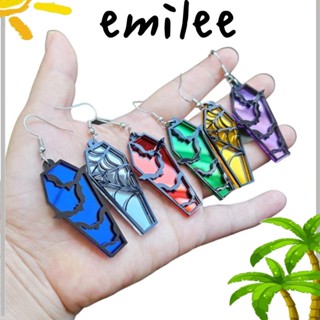 Emilee ต่างหูอะคริลิค รูปค้างคาว สไตล์โกธิค สําหรับปาร์ตี้ฮาโลวีน 1 คู่