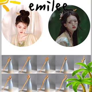 Emilee กิ๊บติดผม ไม้แกะสลัก แฮนด์เมด แบบกลวง สร้างสรรค์ สําหรับผู้หญิง