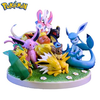 โมเดลฟิกเกอร์ PVC รูปการ์ตูนโปเกม่อน Lets Go Eevee Family ขนาด 13 ซม. เหมาะกับของขวัญ ของเล่นสะสม สําหรับตกแต่ง