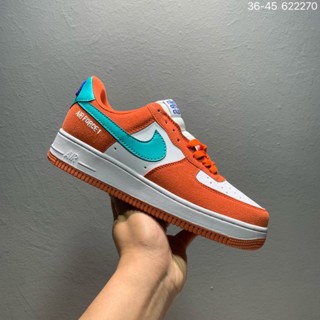 Nike5168 Air Force 1 Air Force 1 รองเท้าผ้าใบ สีขาว สีส้ม แฟชั่นสําหรับผู้ชาย