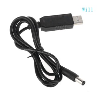 Will สายเคเบิลพาวเวอร์ซัพพลาย USB 5V เป็น 12V 5 5x2 1 มม. สําหรับเราเตอร์ Wifi LED