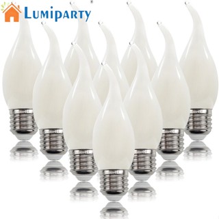 Lumiparty หลอดไฟ LED C35 E27 220V สําหรับตกแต่งโคมไฟระย้า โรงแรม สํานักงาน 10 ชิ้น