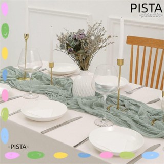 Pista ผ้าปูโต๊ะ ทรงสี่เหลี่ยมผืนผ้า สีเขียว สีเทา สไตล์โบฮีเมียน 158 นิ้ว สําหรับตกแต่งงานแต่งงาน 2 ชิ้น