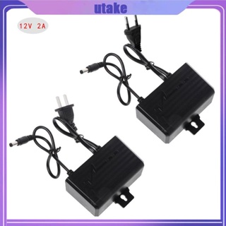 Utake อะแดปเตอร์ชาร์จพาวเวอร์ซัพพลาย AC 12V 2A ปลั๊ก EU US กันน้ํา สําหรับกลางแจ้ง