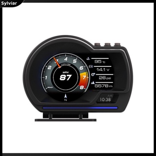 [sylviar] Obd2+gps มาตรวัดความเร็วรถยนต์ หน้าจอดิจิทัล เทอร์โบ Rpm เตือนภัย