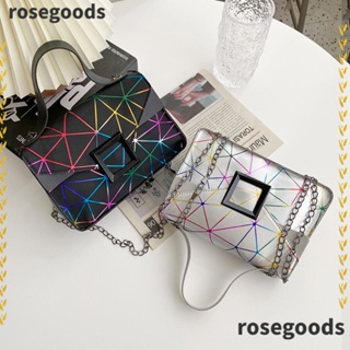 Rosegoods1 กระเป๋าสะพายไหล่ กระเป๋าถือแฟชั่น หนัง PU น้ําหนักเบา มีสายโซ่คล้อง สําหรับสตรี