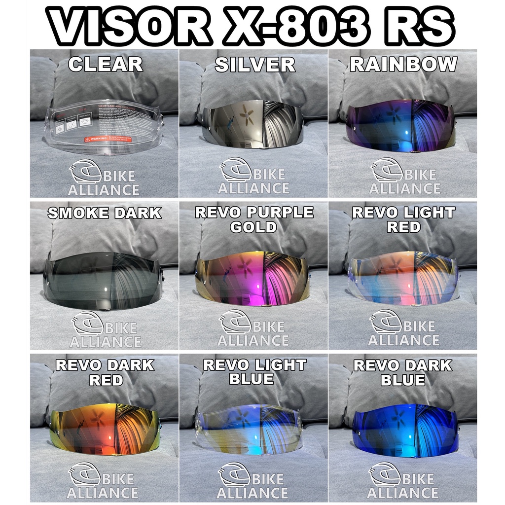 VISOR X-803 RS REVO LIGHT สีเงิน SMOKE DARK X803