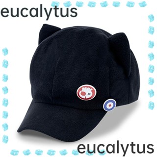 Eucalytus1 หมวกเบสบอล ลายหูแมวน่ารัก สําหรับเด็ก และผู้ใหญ่