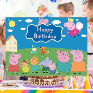 150*100cm Peppa Pig Birthday Party Decorations Backdrop Supplies