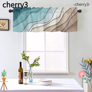 Cherry3 ผ้าม่านกึ่งเงา ลายเรขาคณิต ไล่โทนสีฟ้า ทนทาน 54X18 นิ้ว สําหรับหน้าต่าง บ้าน