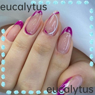 Eucalytus1 เล็บปลอม แบบกด สไตล์ฝรั่งเศส 24 ชิ้น