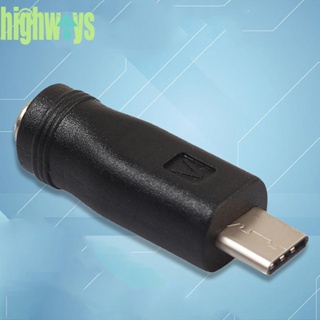 อะแดปเตอร์พาวเวอร์ DC Type-C USB ตัวผู้ เป็นแจ็คตัวเมีย 5.5x2.1 มม. สําหรับแล็ปท็อป PC [highways.th]