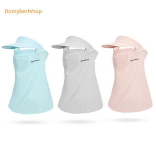 [Domybestshop.th] หมวกคลุมหน้า ผ้าเรยอน ป้องกันรังสียูวี UPF 50+ สําหรับเล่นกอล์ฟ