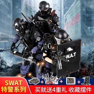 9.9 เหนื่อยมากโมเดลตุ๊กตาทหาร 1/6SWAT SWAT สูง 30 ซม. ข้อต่อขยับได้ SVPB