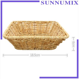 [Sunnimix] ตะกร้าสาน อเนกประสงค์ ทนทาน สําหรับใส่อาหาร ผัก ผลไม้ ในห้องน้ํา ห้องครัว กลางแจ้ง วันหยุด