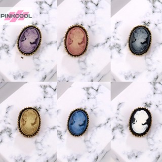 Pinkcool วินเทจ คริสตัล พลอยเทียม ราชินี กล้อง เข็มกลัด Pins สําหรับผู้หญิง เข็มกลัดโลหะ ขนาดใหญ่ ขายดี