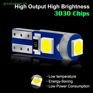 Greatshore หลอดไฟ T5 Led 3smd 3030 W3W W1.2W สําหรับติดตกแต่งภายในรถยนต์