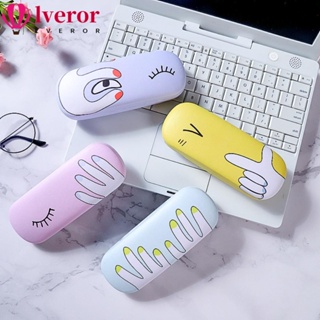 Lveror เคสแว่นตาแฟชั่น หนัง PU โลหะ น้ําหนักเบา ลายน่ารัก สําหรับผู้ชาย