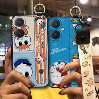 Shockproof Wristband Phone Case For VIVO Y27 4G Cartoon Durable Anti-dust Silicone Waterproof Wrist Strap Dirt-resistant