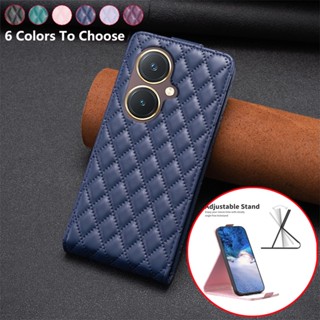 เคสโทรศัพท์มือถือหนัง ฝาพับ กันกระแทก พร้อมช่องใส่บัตร สําหรับ Vivo Y27 VivoY27 4G