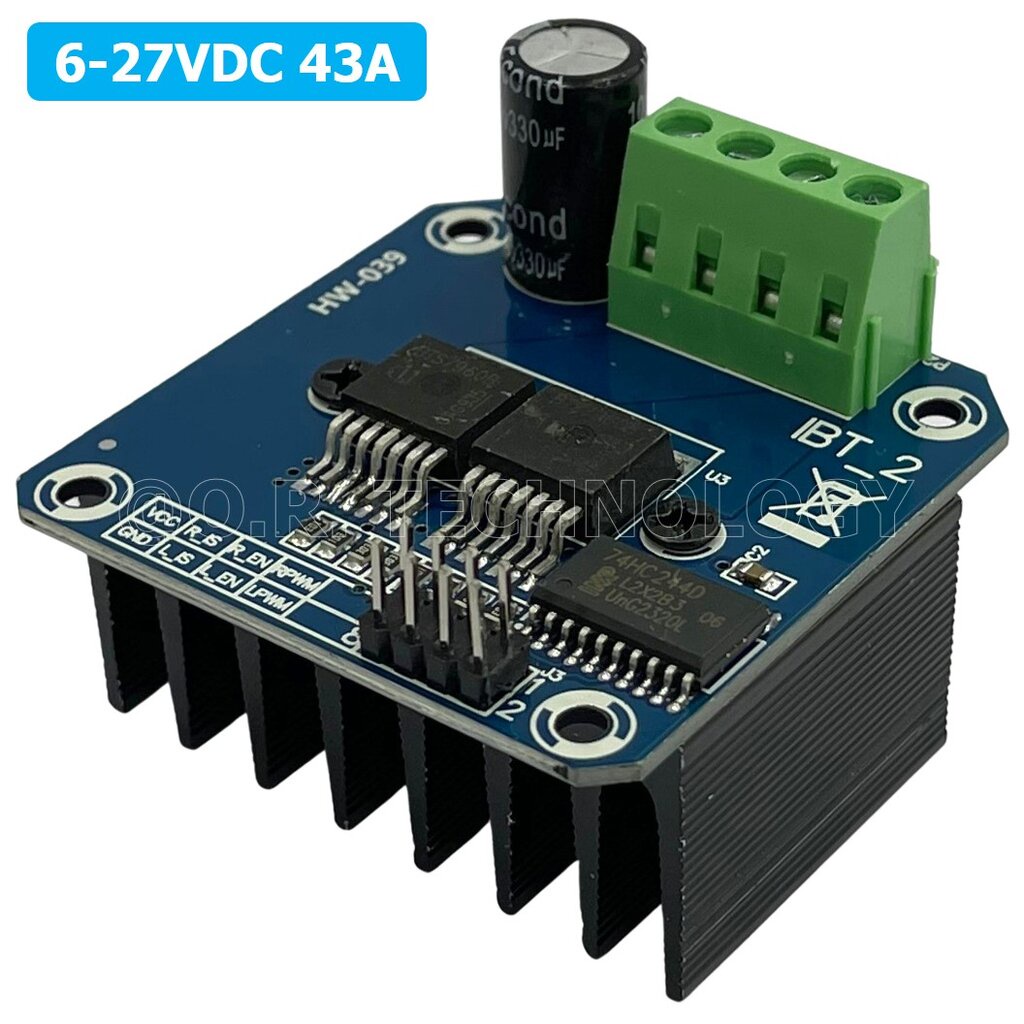 (1ชิ้น) NA105 โมดูลขับมอเตอร์ 6-27VDC 43A High Power Motor Driver BTS7960 ไดร์ฟมอเตอร์ กระแสสูง รูปที่ 3