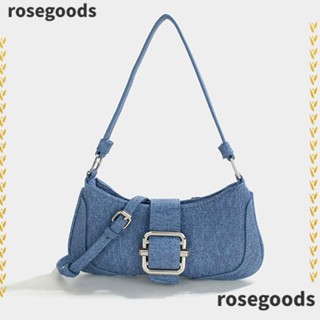 Rosegoods1 กระเป๋าสะพายไหล่ลําลอง หนัง PU ทรงคลัทช์ น้ําหนักเบา แฟชั่นเรโทร สําหรับสตรี