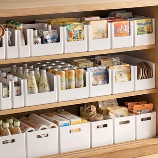 Omocha | กล่องจัดระเบียบตู้ครัว กล่องจัดของในตู้ Pantry Organizer Cabinet Storage Box สีขาว