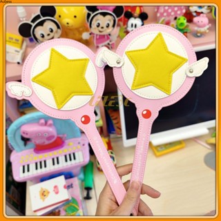 มือปราบไพ่ทาโรต์ซากุระ Magic Wand Pu Card Case Bus Card Holder Pink Super Star Kawai Fairy Wand Gift Wand Prop Card Set Aube