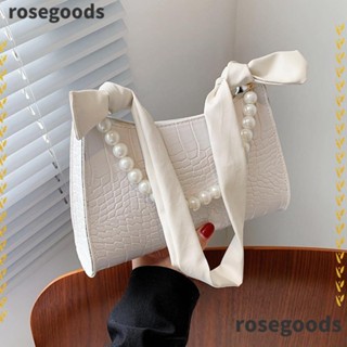 Rosegoods1 กระเป๋าถือ หนัง PU ประดับมุก สําหรับผู้หญิง