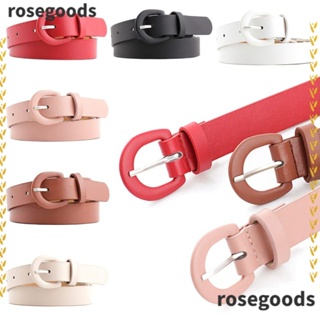 Rosegoods1 เข็มขัดหนังแฟชั่น สีแคนดี้ ลําลอง ตกแต่งสายรัดเอว