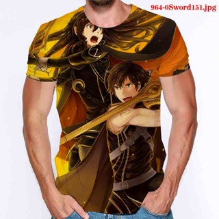 เสื้อยืด พิมพ์ลาย Sword Art Online สไตล์ฮาราจูกุ สตรีท สําหรับผู้ชาย