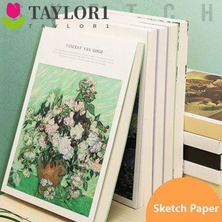 Taylor1 สมุดร่างภาพกราฟฟิตี้ กระดาษวาดภาพระบายสี สไตล์เรโทร แบบหนา 128 แผ่น