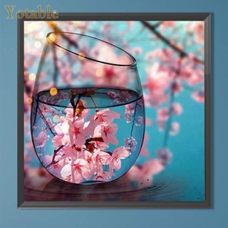 [Yotable.th] ชุดงานจิตรกรรมเม็ดบีด ทรงเพชรกลม 5D DIY รูปถ้วย Myrtle สําหรับตกแต่งบ้าน