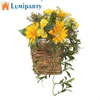 Lumiparty พวงมาลัยดอกทานตะวันประดิษฐ์ สําหรับแขวนตกแต่งสวน ประตูหน้าบ้าน