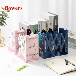 Flowers ที่วางหนังสือ แบบโลหะ ขยายได้ กันลื่น ลายการ์ตูน ปรับได้ สําหรับเด็กนักเรียน บ้าน สํานักงาน โรงเรียน