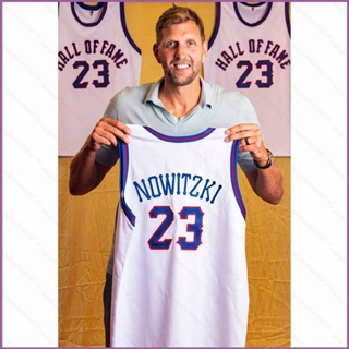 เสื้อกีฬาบาสเก็ตบอล ขนาดใหญ่ ลายทีม NBA Hall Of Fame Nowitzki Ani 2023-2024 สําหรับผู้ชาย และผู้หญิง