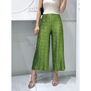 2MUAY PLEAT กางเกงผู้หญิง กางเกงพลีทคุณภาพ รุ่น PP121P 2สี FREE SIZE WIDE LEG SATIN PLEAT PANT