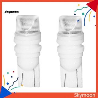 Skym* หลอดไฟเซรามิค T10 W5W LED สว่างมาก สําหรับติดป้ายทะเบียนรถยนต์ 2 ชิ้น