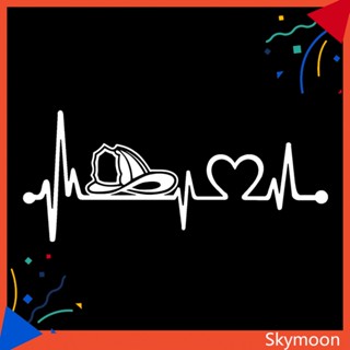 Skym* สติกเกอร์ ลายนักผจญเพลิง Heartbeat Lifeline สําหรับติดตกแต่งหน้าต่างรถยนต์