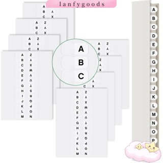 Lanfy แท็บมาร์กเกอร์ตัวอักษร A-Z มีกาวในตัว ขนาดเล็ก สีขาว 208 ชิ้น