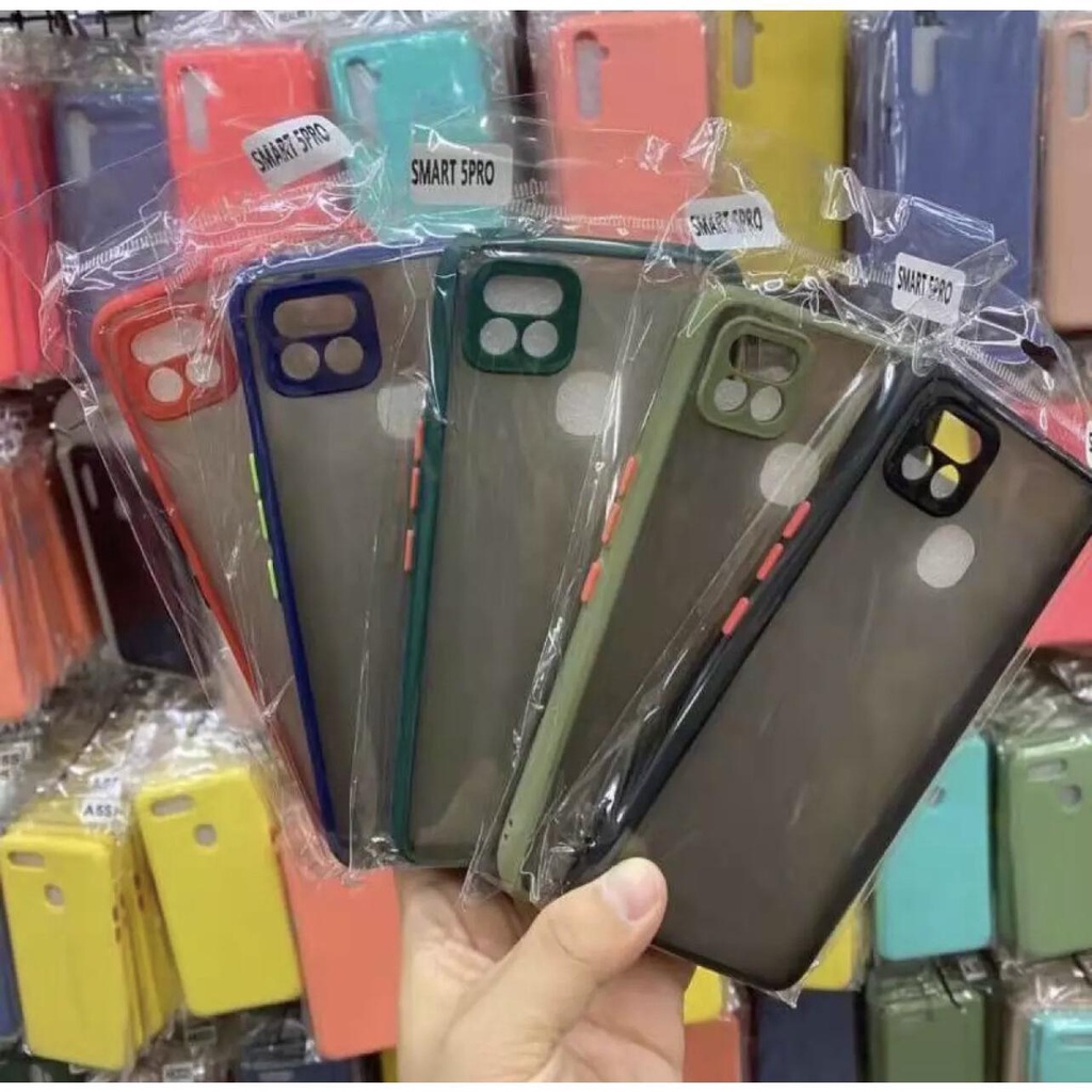 เคส Infinix Smart 5 Smart 6 Smart 5Pro Note 8 Hot 11S Hot9Play Smart HD Hot10Play ขอบสีผิวด้าน เคสนิ่ม TPU Case